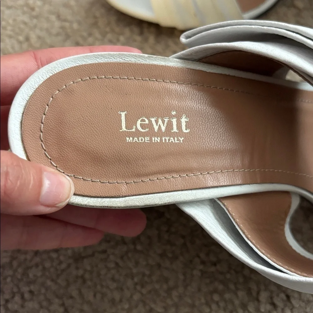 Lewit Leather White Knotted Heels size 39